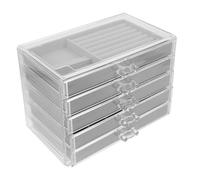 Healeved Rock Display Cabinet Crystal Collection Holder Multi Grid Storage Case for Workshop Display Rock Storage Organizer