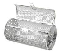 Healeved Rotisserie Grill Basket Stainless Steel with 360° Rotate Design and Easy-to-close Movable Door Multi-purpose Oven Rotisserie Rack for Baking Fried Chicken and Walnuts