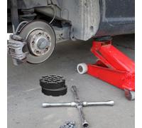 Healeved Rubber Jack Pad Adapter 2pcs for Car Lift and Equipment, round Shape, Black Colour, Improved Safety with Anti-slip Design to Protect Ground during Lifting