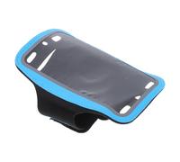 Healeved Running Mobile Phone Armband Bag for Outdoor Sports with Neoprene Material, Charging Port Holes, and Storage for Money and Keys in Blue Colour