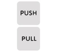 Healeved Self-adhesive Push Pull Door Sticker 10x10cm Acrylic Sign for Entrance Exit, Window and Glass Door Use in Shops, Salons, Offices, and Restaurants (1 Pair)