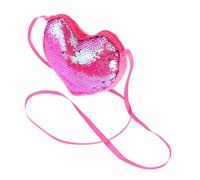 Healeved Sequin Coin Purse Kids Handbag Little Girls Bag Fluffy Bag Single Strap Heart Shaped