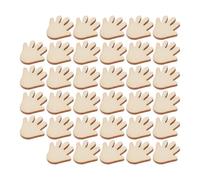 Healeved Shapes Beige Wood Splinterfree with and Wooden 200pcs Finish Unfinished Hand Smooth, Palm-Shaped Pieces for Natural Art Craft Projects and Home Decor