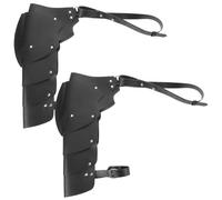 Healeved Shoulder Armor Pads and Dual Shoulder Design 2pcs Black Faux Leather with Multistrap Structure Featuring Dynamic Flexibility and Freedom for Cosplay Events and Themed Photography