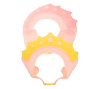 Healeved Shower Cap Protects ’s Eyes and Ears with Adjustable Size for Washing Hair 2pcs and Soft Pp Tpe Material, Cute Visor Design during Bath Time