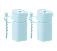 Healeved Silicone Lipstick Holder Keychain for Women, Portable Travel Lip Balm Organizer with Protective Silicone Shell and Convenient Opening, for Outdoor Makeup on The Go in Blue