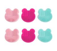 Healeved Silicone Makeup Brush Cleaning Case 6pcs with Dual-sided Textured Sponge for Reusable Universal Brush Compatibility, Compact Design for Travel the Go Use