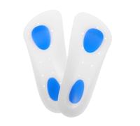 Healeved Silicone Shoe Inserts Shock Absorbing Gel Heel Pads for Men Women Breathable White-Blue Cushion Insoles for Long Standing Sports Casual Shoes