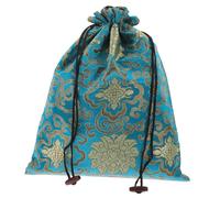 Healeved Silk Drawstring Jewelry Storage Bag, Small Blue Pouch with Pattern for Wedding Favors and Travel, Multi-purpose Wrap Bag for Earrings and Candy Assorted style