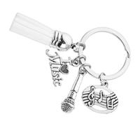 Healeved Silver Microphone Keychain Made of Zinc Alloy with Lightweight and Comfortable Hand Feel, Unique Creativity Design as A Bag Pendant Or Backpack Hanging Decor for Music Lovers