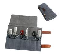 Healeved Slot Professional Leather Hairdressing Scissor and Comb Pouch for Barbers Salon Styling Tools Organizer Rolling Bag and Compact