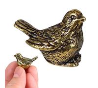 Healeved Small Brass Bird Figurine Brass Sparrow Figurine Retro Golden Metal Decorative Ornament Unique Elegant Office Outdoor Decor Accessory