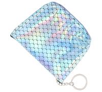 Healeved Small Clutch Pu Leather Fish Scale Wallet Multi-Functional Easy to Carry Sparkling Design for Students and Office Workers