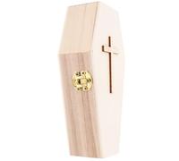 Healeved Small Coffin Box for Jewelry Storage Display Coffin Decor Ornament Organizer Storage Box 5.89x3.07x1.57in Wood Classic Chic Portable Creepy Party Bar