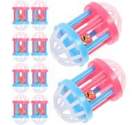 Healeved Small Pet Bell Designed for Improving the Living Environment and Interactive Play 10pcs for Hamsters and Guinea Pigs, Wear-resistant Plastic Bunny Random Color