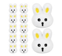 Healeved Small Rabbit Resin Buttons 12pcs White Easy to Sew Decorative Buttons for DIY Crafts and Clothes Replacement