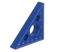 Healeved Small Triangle Ruler Carpentry Ruler Aluminum Alloy Dual Scale Portable Design Blue 90 Degree Angle for DIY Woodworking and Miter Saw
