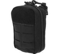 Healeved Small Waist Medicine Bag Black Polyester with Multiple Pockets Buckle Snap Design Zipper Closure for Convenient Storage and Can Be Hung on Bag Shoulder Strap Outdoor Travel First