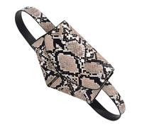 Healeved Snake Print Fanny Pack for Women Practical Waist Bag with Multiple Pockets Crossbody Pouch for Travel Shopping Leisure Stylish Khaki Snakeskin Design
