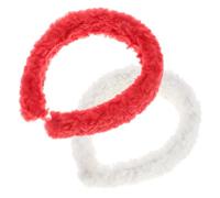 Healeved Soft Lamb Headbands for Spa Skincare Cozy Cloth Hair Accessories Red White Colors for Makeup Removal and Facial Washing