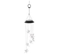 Healeved Solar Wind Chime Lightweight and Practical Waterproof Abs Material with Star Design Sufficient Brightness for Bedroom and Yard Emergency Events