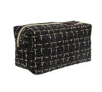 Healeved Spacious Travel Makeup Bag for Women with Convenient Carry Handle, Sturdy Cotton Linen and Polyester Material, Simple and Fashionable Design for Organising Toiletries the Go