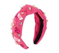 Healeved Sparkly Knotted Headband for Women Jeweled Rhinestone Hairband with Heart Letters Wings Lightweight Valentine Day Hair Accessories for Parties Events