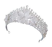 Healeved Sparkly Rhinestone Wedding Tiara Headband for Bride Delicate Silver Prom Crown Birthday Crowns for Women Elegant Hair Accessory for Pageant and Party
