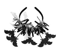 Healeved Spooky Halloween Bat Headband for Women, Lightweight Cloth and Plastic Bat Hair Accessories, Versatile Costume Party Hairband for Halloween Event and Cosplay