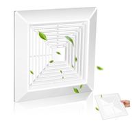 Healeved Square Bathroom Ventilation Cover - 28 x 28 x 2 cm Replacement for Exhaust Fan Ceiling and Wall Mounting Made of ABS and Metal with Efficient Air Distribution and Easy Installation (White)
