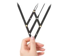 Healeved Stainless Steel Eyebrow Ruler Golden Ratio Sliding Caliper for Precise Microblading and Tattooing Positioning with Three-point Measurement Tool for Professional Brow Mapping