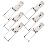 Healeved Stainless Steel Hook Latch 6pcs Extended Lock for Toolbox Iron Bucket Lid Fastening Spring Pin Latch Easy Installation