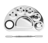 Healeved Stainless Steel Makeup Mixing Palette Set with Cosmetic Spatula for Colour Mixing and Versatile Nail Art, for Nail Salons and Professional Artists