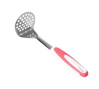 Healeved Stainless Steel Potato Ricer with Plastic Handle Handheld Food Pressing Tool for Mashed Potatoes Puree Fruit and Vegetables Portable Kitchen Gadget in Orange Red