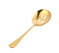 Healeved Stainless Steel Slotted Serving Spoon Thickened Material and Dishwasher Safe Feature, for Hotel and Family Meal Sharing, Sturdy Kitchen Cooking Utensil in Golden Colour