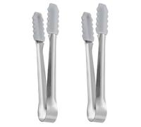 Healeved Stainless Steel Tongs Sturdy and Compact 2pcs with Silicone Sleeve Mini Sugar Cube and Food Tongs for Kitchen and Camping Use