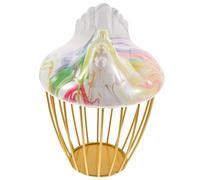 Healeved Storage Basket Practical Kitchen Storage Hen Shape Ceramic with Large Capacity and Sturdy Iron Frame Random Color for Fruits and Garlic, for Home Use and Moving into A New