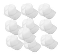 Healeved Sublimation Blank Hats Mesh Baseball Caps 10pcs White for Heat Transfer DIY, Polyester Material Suitable for Climbing and Party