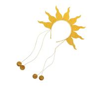 Healeved Sun Headband Flame Headband for Boys and Girls Adults Glowing Party Accessory Halloween Rave Bead Chains Shimmering Fire