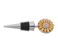 Healeved Sunflower Decorative Wine Stopper Diamond Studs, Reusable Bottle Closure for Wine, Brandy, Vodka, Bourbon, and Olive Oil - Elegant Beverage Saver for Home and Party