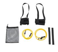 Healeved Swimming Resistance Trainer Set for Adults with Foot Straps, Includes 2 Yellow 6x9x1m Elastic Bands and 2 Adjustable Straps, Swim Belt for Pool Training and Swim Exercise