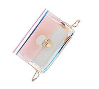 Healeved Symphony Cosmetic Bag PVC Material Buckle Closure Pouch Fashion Shoulder Bag for Women Pink Large for Daily Use Travel