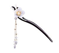 Healeved Tassel Hair Clasp Ebony Hairpin Messy Bun Hairpiece Traditional Chinese Style Hair Accessories