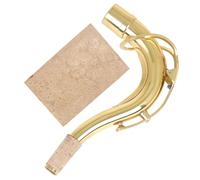 Healeved Tenor Saxophone Neck Replacement Kit with Brass Sax Bend Neck and Cork Sheet Sturdy Smooth Surface for Saxophonists