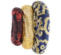Healeved Tibetan Singing Bowl Cushions for Meditation Featuring Auspicious Cloud Pattern 3pcs with Cotton Material and Chinese Style Embroidery, Buddhist Sound Bowl Mats and Color