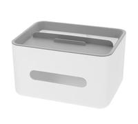 Healeved Tissue Box Holder with, Multiple Grids Pp Material Multi-functional and Remote Controller Organizer Desktop Storage Case for Simple Design for Organizing Small Home and Hotel