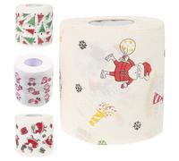 Healeved Toilet Paper Paper Material Christmas Printed 4 Rolls with Beautiful Christmas Patterns Reduce Risk of Clogs, Suitable for Dorm and Office Bathroom Use