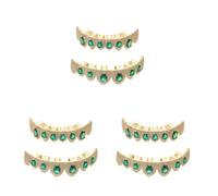 Healeved Top Tooth Grill Cap Set for Men and Women, Metal and Glass Diamond Material 3 Pairs with Rhinestone Design Easy Application and Comfort Fit, for Hiphop Stage Performance