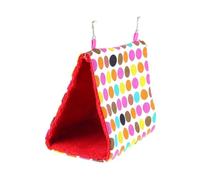 Healeved Triangle Parrot Hammock Small Hanging Bird Nest round Dot Pattern Warm Sleeping Bed for Canary Parakeet and Small Birds Safe and Comfortable Pet Hanging Bed for Cages