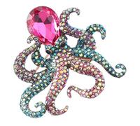 Healeved Unique Women's Octopus Jewelry Brooch Rhinestone Brooch Pin Collar Pin Fashion Accessory for Prom